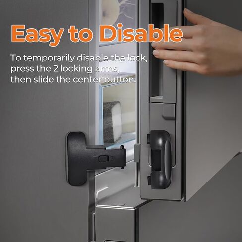 Refrigerator Fridge Door Lock for Kids Child Safety Locks for Doors Freezer Door Lock Easy to Install Keep Door Closed Child Proof Refrigerator，Freezer Door Lock 1 pack, Black in Kuwait