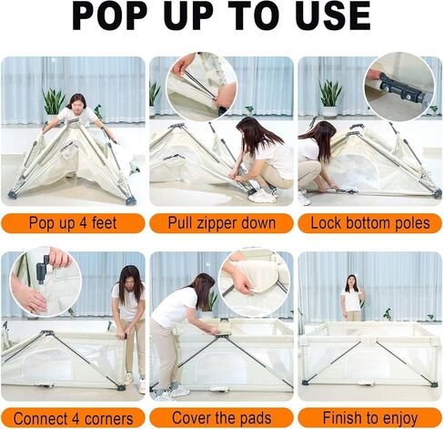 Foldable Baby Playpen 59X59 inch, iTiLike Playpen for Babies and Toddlers with 50 PCS Ocean Balls & 4 Handles, Indoor & Outdoor Kids Safety Play Pen Area, Portable Travel Play Yard in Saudi Arabia