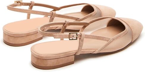 MICIFA Slingback Flats for Women, Round Toe Low Heel Sandals Fashion Splicing Dress Shoes for Women in Saudi Arabia