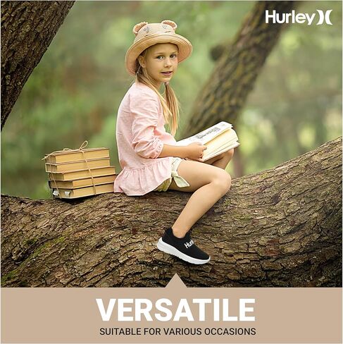 Hurley Camby Kids Slip-On Sneakers - Unisex Lightweight & Breathable Shoes for Boys & Girls - Ideal for Running, Walking & All-Day Comfort - Flexible, Durable & Stylish Sneaker for Active Kids in Kuwait