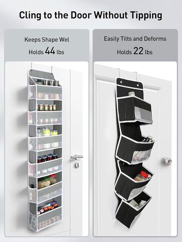 Yecaye 2 Pack Over The Door Organizer, 6-Tier Closet Door Hanging Organizer with 12 Mesh Pockets, Bathroom Organizers and Storage, Ultra Sturdy Large Capacity Over Door Storage Newborn Baby Essentials in Kuwait