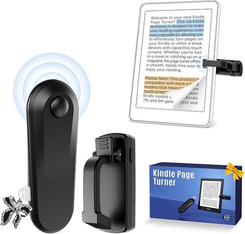 Kindle Page Turner مع سحر قابس الغبار ، صفحة التحكم عن بُعد Turner for Kindle Paperwhite Oasis Ereaders Kobo ، أقراص قراءة روايات سجل الكاميرا و Selfie-Quiet القراءة والشاشة دون عائق in Kuwait