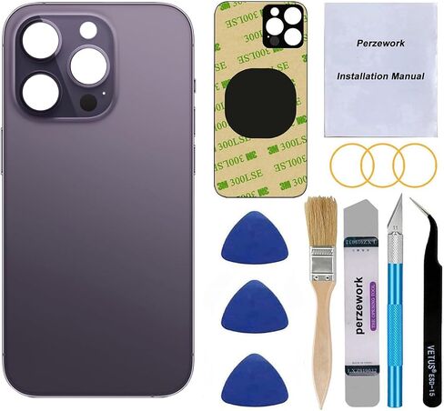 OEM Rear Back Glass Replacement for iPhone 14 Pro 6.1 inches with Reparing Toolkit and Pre-Installed Adhesive (Space Black) in Saudi Arabia