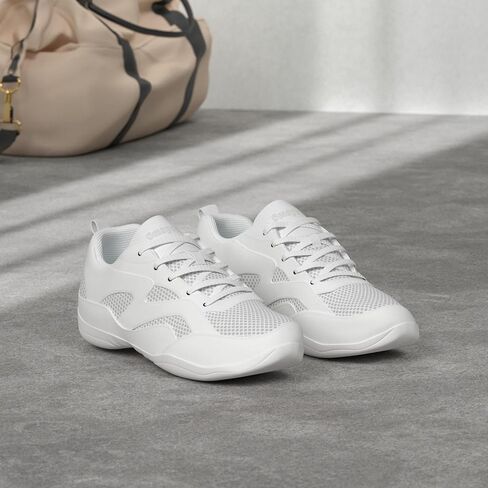 Cheer Shoes for Youth Girls White Cheerleading Athletic Dance Shoes Tennis Sneakers for Competition Sport Training in Kuwait