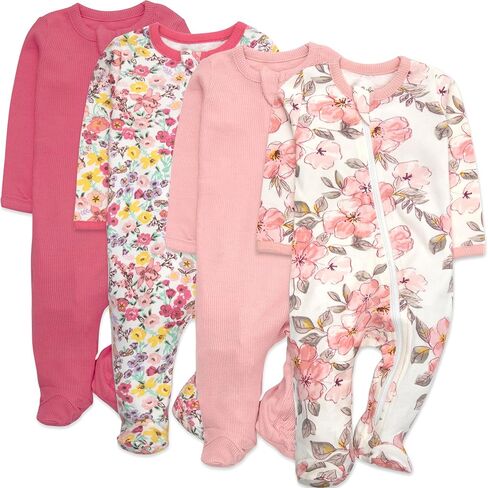Baby Essentials Girls 4 حزمة مزخرفة وملابس حديثي الولادة الصلبة in Kuwait