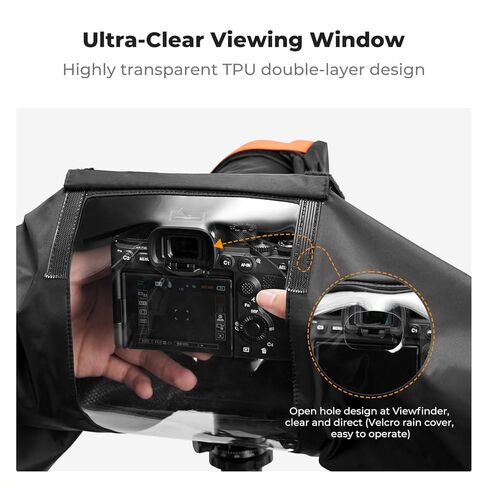 K&F Concept Professional Camera Rain Cover ، معطف المطر المقاوم للماء لكاميرات DSLR والعدسات ، ومواقف كاميرا التصوير الفوتوغرافي. in Kuwait