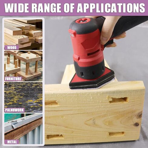 90mm x 65mm Triangle Sanding Sheets, Fits Milwaukee M12 Fuel Sander, Sandpaper Assortment 80, 120, 150, 180, 240 Grit (10 of Each), Hook & Loop Detail Sand Paper for Wood Finishing, Detail Sanding in Kuwait