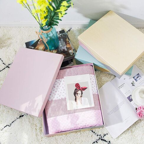 SLPR - Decorative Cardboard Photo Storage Boxes with Lids, Set of 3 | Decorative Paperboard Scrapbook Box Set for Keepsakes, Photos and Letter Papers, Large Cardboard Memory Organizers in Saudi Arabia