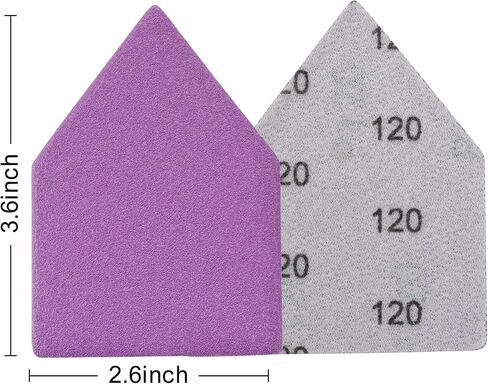 90mm x 65mm Triangle Sanding Sheets, Fits Milwaukee M12 Fuel Sander, Sandpaper Assortment 80, 120, 150, 180, 240 Grit (10 of Each), Hook & Loop Detail Sand Paper for Wood Finishing, Detail Sanding in Kuwait