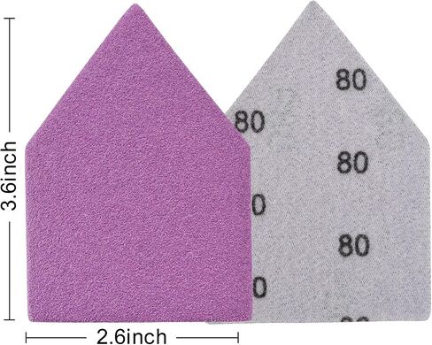 90mm x 65mm Triangle Sanding Sheets, Fits Milwaukee M12 Fuel Sander, Sandpaper Assortment 80, 120, 150, 180, 240 Grit (10 of Each), Hook & Loop Detail Sand Paper for Wood Finishing, Detail Sanding in Kuwait