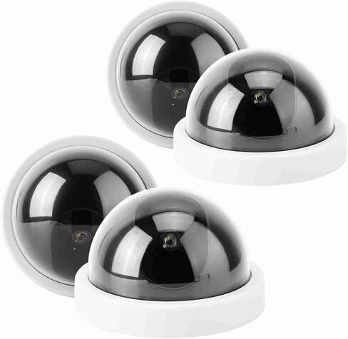 4pcs Dome Simulation Camera CCTV Dummy Fake Security Camera with Flashing Led Light (White) in Kuwait