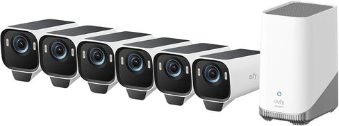 eufy Security eufyCam S3 Pro 6-Cam Kit, Solar Camera Outdoor Wireless, MaxColor Night Vision, 4K Security Camera with Solar Panel, Face Recognition AI, Expandable Local Storage, No Monthly Fee in Saudi Arabia