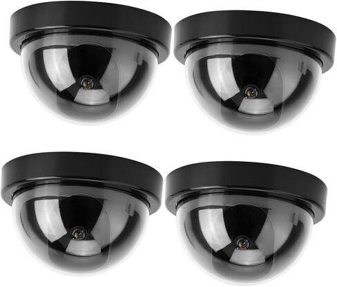 4pcs محاكاة القبة كاميرا CCTV وهمية الأمن كاميرا أمان وهمية مع ضوء LED وامض (أبيض) in Kuwait