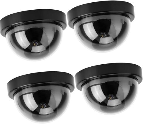 4pcs محاكاة القبة كاميرا CCTV وهمية الأمن كاميرا أمان وهمية مع ضوء LED وامض (أبيض) in Kuwait