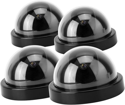 4pcs محاكاة القبة كاميرا CCTV وهمية الأمن كاميرا أمان وهمية مع ضوء LED وامض (أبيض) in Kuwait