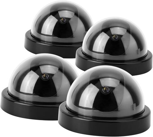 4pcs محاكاة القبة كاميرا CCTV وهمية الأمن كاميرا أمان وهمية مع ضوء LED وامض (أبيض) in Kuwait