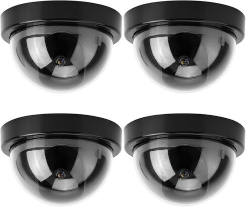 4pcs محاكاة القبة كاميرا CCTV وهمية الأمن كاميرا أمان وهمية مع ضوء LED وامض (أبيض) in Kuwait