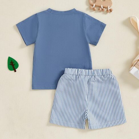 Baby Boy Summer Clothes Tropical Palm Tree Print T-shirt Shorts Set Infant Toddler Hawaiian Beach Outfits in Saudi Arabia