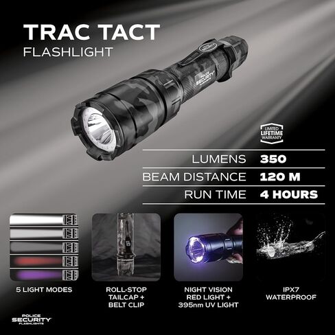 Police Security Trac Tact 2AA Camouflage LED Ultra Bright Blood Tracker Night Vision Flashlight in Kuwait