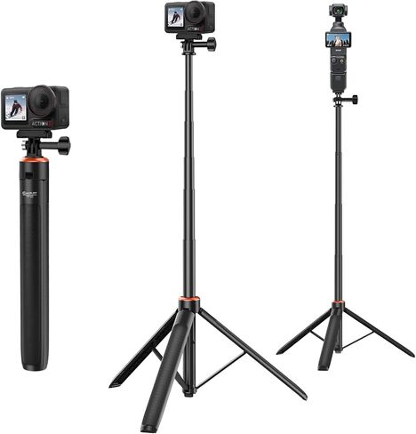 53.5 "Osmo Action 5 Pro Selfie Stick Tripod for DJI Action 4/3 ، OSMO 360 - قابلة للتمديد سفر مدونة مدونة DJI Osmo Action 5 Pro/4/3 ، DJI Osmo 360 ، DJI Osmo Pocket 3 - Osmo Action Accessories in Kuwait