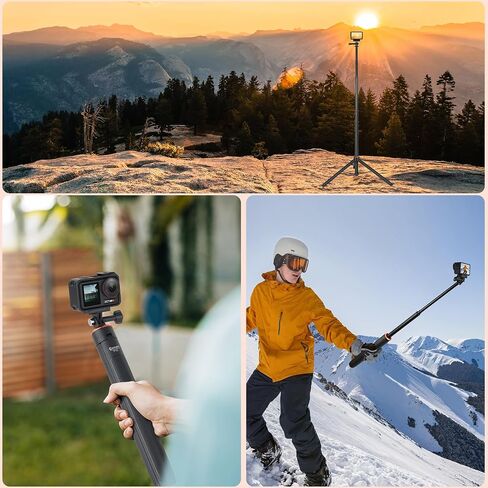 53.5 "Osmo Action 5 Pro Selfie Stick Tripod for DJI Action 4/3 ، OSMO 360 - قابلة للتمديد سفر مدونة مدونة DJI Osmo Action 5 Pro/4/3 ، DJI Osmo 360 ، DJI Osmo Pocket 3 - Osmo Action Accessories in Kuwait