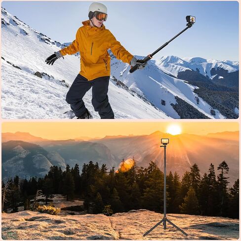 53.5 "Osmo Action 5 Pro Selfie Stick Tripod for DJI Action 4/3 ، OSMO 360 - قابلة للتمديد سفر مدونة مدونة DJI Osmo Action 5 Pro/4/3 ، DJI Osmo 360 ، DJI Osmo Pocket 3 - Osmo Action Accessories in Kuwait