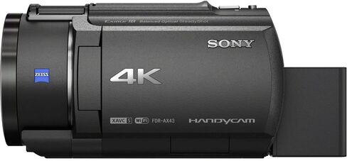 Sony FDR-AX43 UHD 4K Handycam Camcorder + 4K شاشة خارجي + 2 × 64 جيجابايت بطاقات الذاكرة + 3 X NP-FV70 بطاريات + 3 قطعة مرشح + عدسة زاوية واسعة + عدسة تليفوتوغرافية + حقيبة-حزمة مدونة in Kuwait