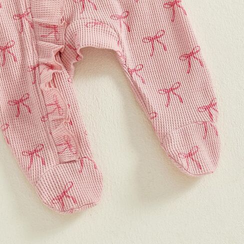 Newborn Baby Girl Coming Home Outfit Floral Print Footed Jumpsuit | Newborn Baby Girl Outfits Floral Print Footed Jumpsuit Long Sleeve Romper Cute Fall Baby Coming Home Outfit With Headband in Saudi Arabia
