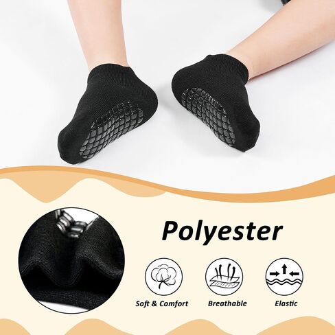 Toddler Non Slip Socks, Kids Grip Ankle Socks, Anti Skid Sock 15 Pairs for Active Boys Girls Kids 6 Months-7 Years in Saudi Arabia