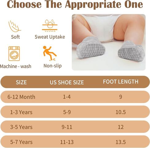 Toddler Non Slip Socks, Kids Grip Ankle Socks, Anti Skid Sock 15 Pairs for Active Boys Girls Kids 6 Months-7 Years in Saudi Arabia