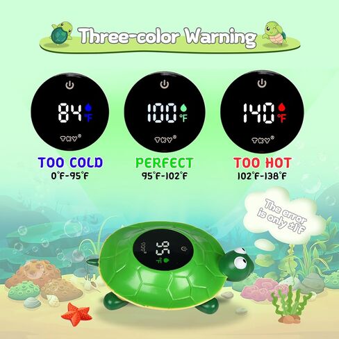 TKY Baby Bath Thermometer with Floating Toys - Digital Water & Room Temperature Monitor, Rechargeable Thermometer with Alerts for Newborn Bath Essentials, Infant Safety in Kuwait