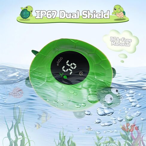 TKY Baby Bath Thermometer with Floating Toys - Digital Water & Room Temperature Monitor, Rechargeable Thermometer with Alerts for Newborn Bath Essentials, Infant Safety in Kuwait
