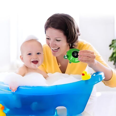 TKY Baby Bath Thermometer with Floating Toys - Digital Water & Room Temperature Monitor, Rechargeable Thermometer with Alerts for Newborn Bath Essentials, Infant Safety in Kuwait