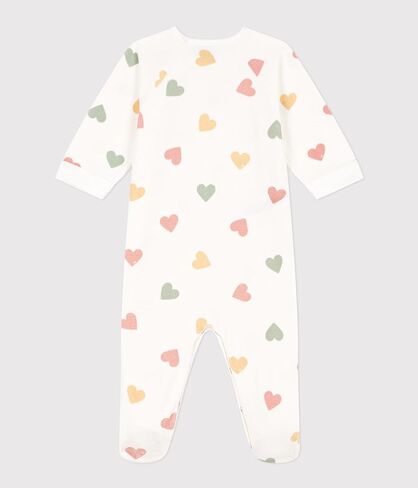 Petit Bateau Babies' Multicoloured Heart Patterned Velour footies SIZES 1-24 MONTHS in Saudi Arabia