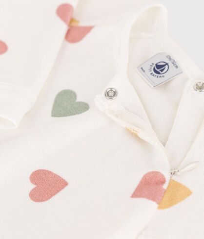 Petit Bateau Babies' Multicoloured Heart Patterned Velour footies SIZES 1-24 MONTHS in Saudi Arabia