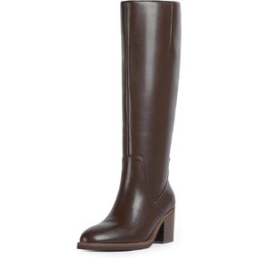 Knee High Boots Women Chunky Heel Rounded Toe Tall Boots Women Block High Heel Fall Long Boots in Saudi Arabia