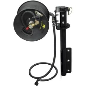 UTV Hand Crank Hose Reel with 50' x 3/8" Hose – Heavy-Duty Steel Frame, 180° Swivel Bracket, Lockable Rotation – Sprayer Hose Reel for ATV/UTV Spot Sprayers, Pasture & Crop Spraying in Saudi Arabia