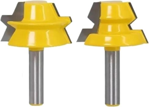TLGH 2pc Lock Miter Router 22.5 Degree Glue Joinery Router Bit - 12.7mm 12mm 8mm Shank Woodworking Cutter Cutter for Woodworking(12mm Shank) in Saudi Arabia