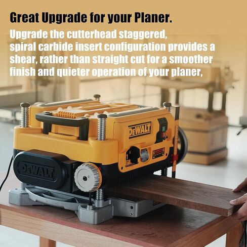 13 Inch Spiral Helical Cutterhead, Compatible with Dewalt DW735, DW735X Planer, 4 Rows of 56 pcs TCT Carbide Blades, with 4 Spare Blades & Screws, 2 Wrenches. in Saudi Arabia