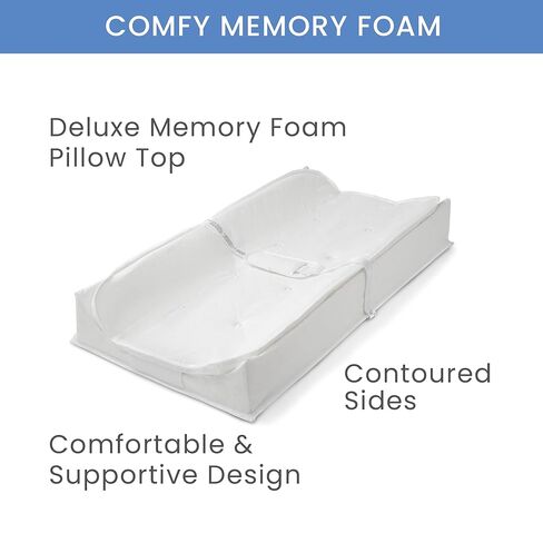 Delta Children 2-in-1 Deluxe Pillow Top Changing Pad & Portable Changing Mat, White in Saudi Arabia