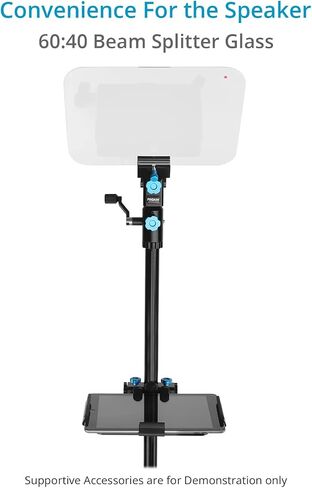 PROAIM Professional Speech Teleprompter with Telescopic Conference Stand & 60/40 Beam Splitter Glass Fits up to 17" Tablets, Laptops & Monitors. for Conferences, News, Film Production. in Saudi Arabia
