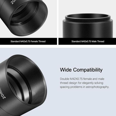 Astromania Astronomical T2-Extension Tube Kit for Cameras and eyepieces - Length 8mm 10mm 20mm 40mm - Bundle with - T-Ring Adapter for Canon EOS in Saudi Arabia