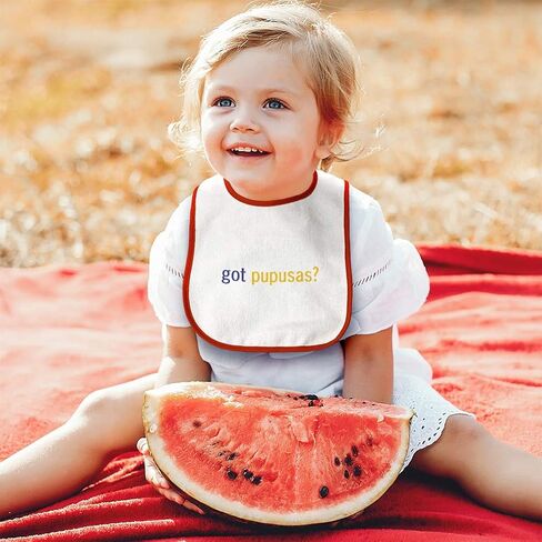 Toddler & Baby Bibs Burp Cloths Novelty Got Pupusas Flatbread from El Salvador Funny Humor Cotton Baby Items for Baby Girl & Boy White Royal Blue Design Only in Saudi Arabia