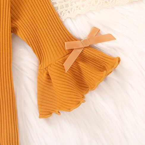 Toddler Baby Girl Fall Overall Dress 3/4 Flare Sleeve Shirt Corduroy Skirt Jumper 2Pcs Autumn Outfit Sets 1-5T in Saudi Arabia