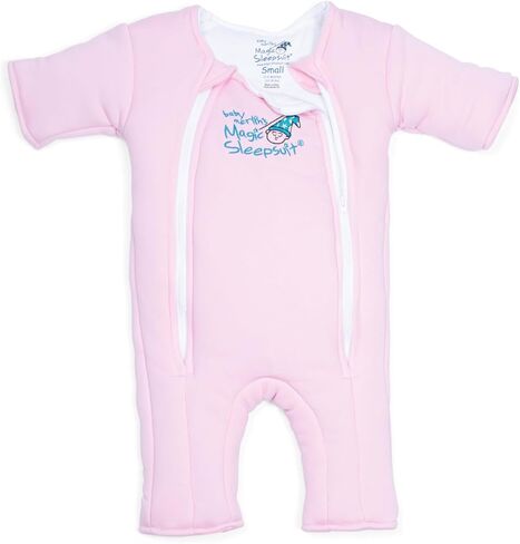 سحري Sleepsuit Baby Merlin's Bamboo/Cotton Baby Moaddle Product - تصميم ناعم ومريح ، سستة مزدوجة لتغيير حفاضات سهلة ، يعزز نومًا آمنًا ، 3-6 أشهر - وردي - صغير 12-18 رطلاً in Kuwait