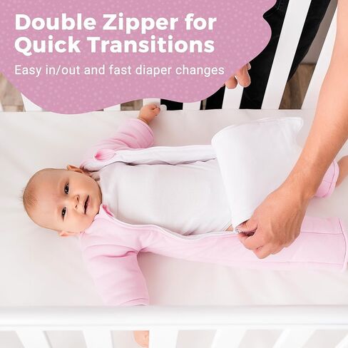 سحري Sleepsuit Baby Merlin's Bamboo/Cotton Baby Moaddle Product - تصميم ناعم ومريح ، سستة مزدوجة لتغيير حفاضات سهلة ، يعزز نومًا آمنًا ، 3-6 أشهر - وردي - صغير 12-18 رطلاً in Kuwait