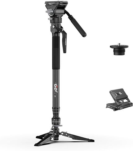 COMAN M1V5 Camera Monopod, One-Click Lifting Monopod with Feet, 67'' Lightweight monopod with V5 Fluid Head Quick Release Plate for Camera, DSLR, Camcorder in Kuwait