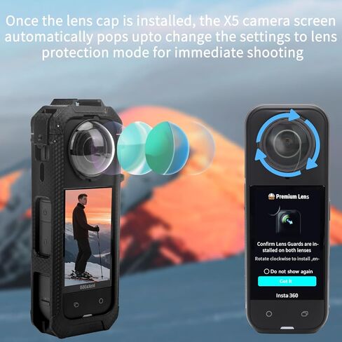 واقي شاشة 360 × 5 × 5 ، واقي شاشة X5 لـ Insta360 X5 Accessories Adventures Outdoor Adventures ، و 10 H Positical Glass ، و 98 ٪ الشفافية ، والمياه والغبار مقاوم X5 Insta 360 (الزجاج البصري) in Saudi Arabia