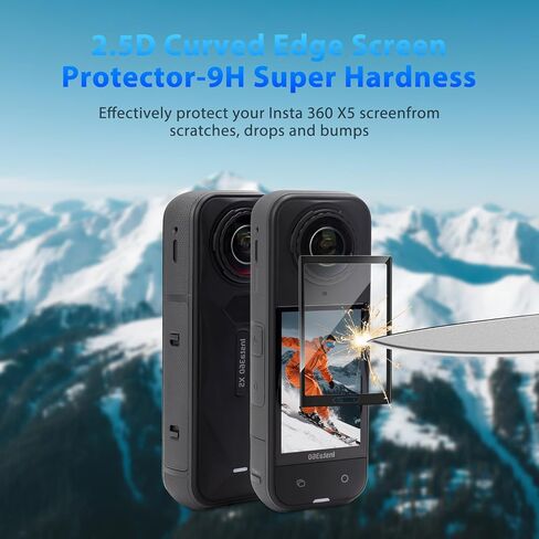 واقي شاشة 360 × 5 × 5 ، واقي شاشة X5 لـ Insta360 X5 Accessories Adventures Outdoor Adventures ، و 10 H Positical Glass ، و 98 ٪ الشفافية ، والمياه والغبار مقاوم X5 Insta 360 (الزجاج البصري) in Saudi Arabia