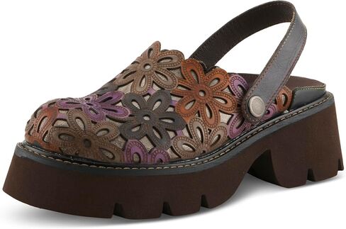 L’Artiste Shot Putput Leather Slingback Clog - منصة قطع الأزهار مع نعل مكتنزة ومفتوحة الظهر in Saudi Arabia